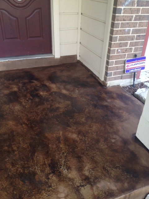 patio resurfaced & acid stained